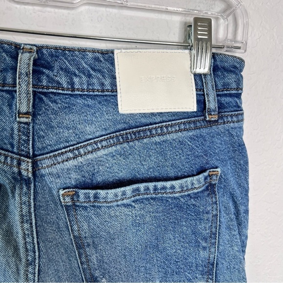 Express jeans 70s Flare Women 2 R Distressed Bell Bottom Raw Released Hem C - Picture 3 of 7